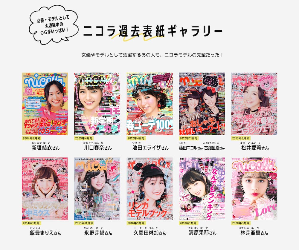 ニコラ モデル 歴代
